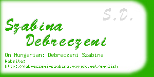 szabina debreczeni business card